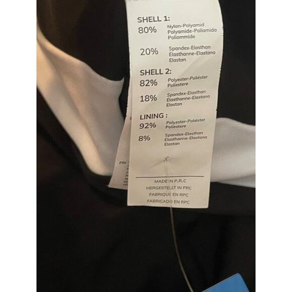 CUPSHE Women’s 1 Piece Swimsuit L Black White Colorblock Deep V Neck Wide Strap - Picture 7 of 9